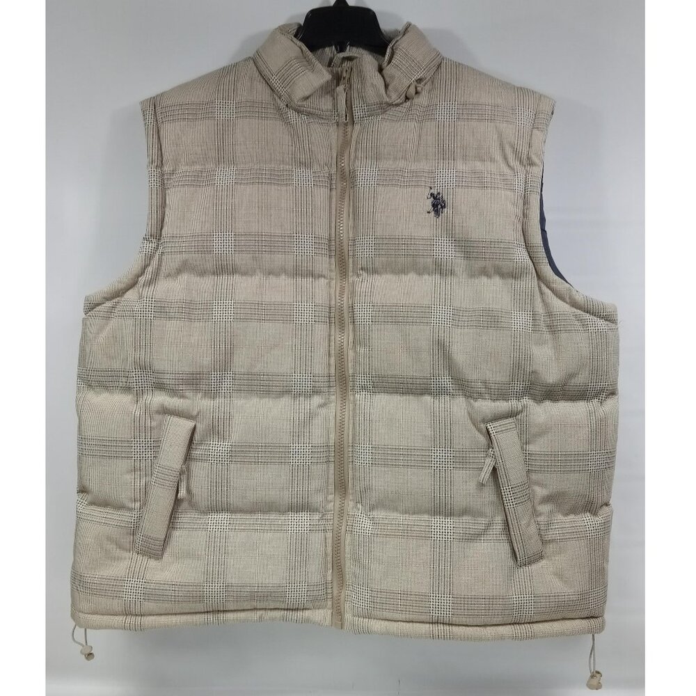 U.S. Polo Assn. Mens Plaid Puffer Vest Size XXL